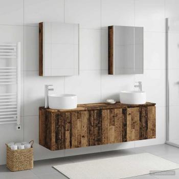 ARDEBO.de - Badezimmerschrank-Set 5 stk. Altholz Holzwerkstoff