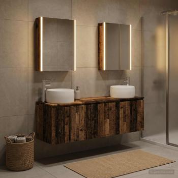 Badezimmerschrank-Set 5 stk. Altholz Holzwerkstoff