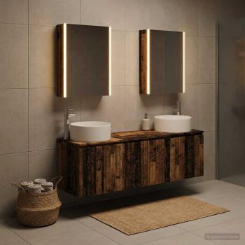 Badezimmerschrank-Set 5 stk. Altholz Holzwerkstoff