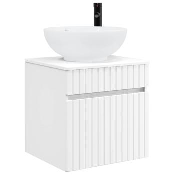 Badezimmerschrank-Set 4 stk. Weiß Holzwerkstoff