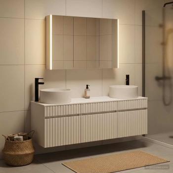 ARDEBO.de - Badezimmerschrank-Set 4 stk. Weiß Holzwerkstoff