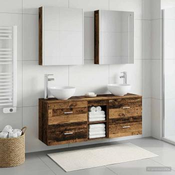 Badezimmerschrank-Set 5 stk. Altholz Holzwerkstoff