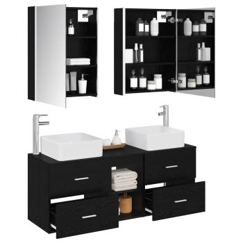 Badezimmermöbel-Set 5 stk. Schwarze Eiche