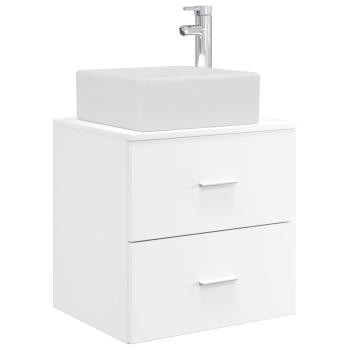 Badezimmermöbel-Set 4 stk. Weiß Ingenieurholz und Glas