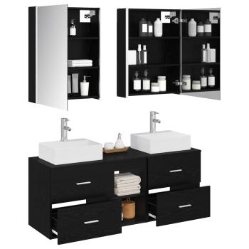 Badezimmermöbel-Set 5 stk. Schwarze Eiche