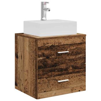 Badezimmermöbel-Set 5 stk. Altholz Ingenieurholz und Glas
