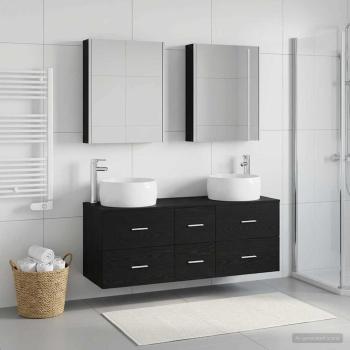 ARDEBO.de - Badezimmermöbel-Set 5 stk. Schwarze Eiche
