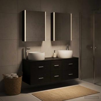 Badezimmermöbel-Set 5 stk. Schwarze Eiche