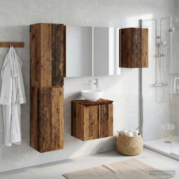 ARDEBO.de - Badezimmerschrank-Set 5 stk. Altholz Holzwerkstoff