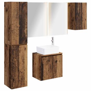 Badezimmerschrank-Set 5 stk. Altholz Holzwerkstoff