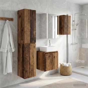 Badezimmerschrank-Set 5 stk. Altholz Holzwerkstoff