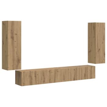 TV-Wandregal-Set 4 stk. Artisan-Eiche Holzwerkstoff