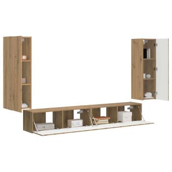 TV-Wandregal-Set 4 stk. Artisan-Eiche Holzwerkstoff