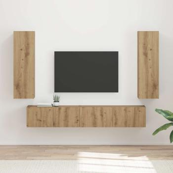 ARDEBO.de - TV-Schrankset 3 stk. Artisan-Eiche Holzwerkstoff