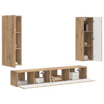 TV-Schrankset 3 stk. Artisan-Eiche Holzwerkstoff