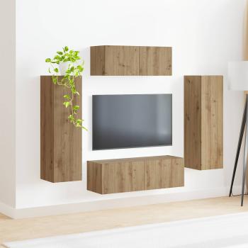 TV-Schrankset 3 stk. Artisan-Eiche Holzwerkstoff