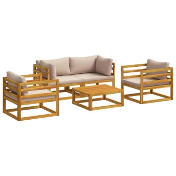 5-teiliges Garten-Lounge-Set Modular Natur Massivholz Akazie