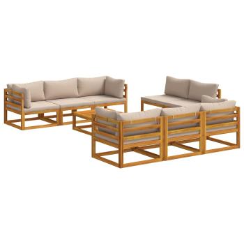 ARDEBO.de - 9-teiliges Garten-Lounge-Set, modular Natur Massivholz Akazie