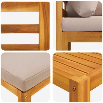 9-teiliges Garten-Lounge-Set, modular Natur Massivholz Akazie