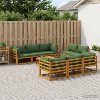ARDEBO.de - 9-teiliges Garten-Lounge-Set, modular Natur Massivholz Akazie