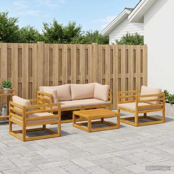 ARDEBO.de - 5-teiliges Garten-Lounge-Set Modular Natur Massivholz Akazie