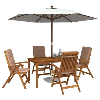 5-Piece Garden Dining Set Natur Massivholz Akazie