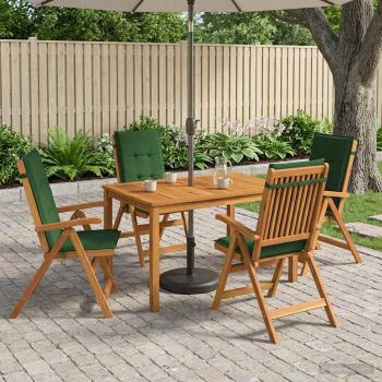 ARDEBO.de - 5-Piece Garden Dining Set Natur Massivholz Akazie
