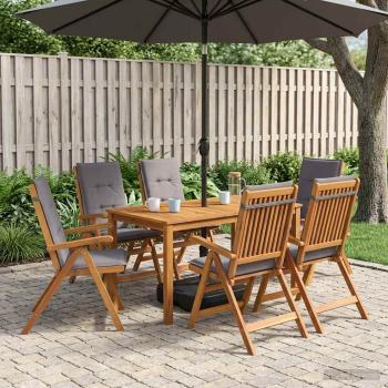 ARDEBO.de - 7-Piece Garden Dining Set Natur Massivholz Akazie