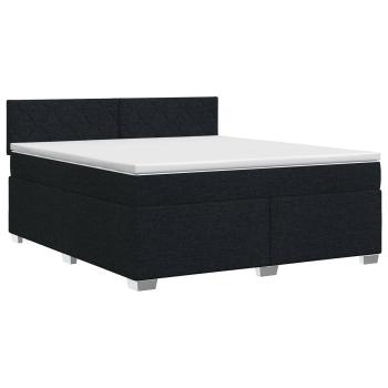 Boxspringbett mit Matratze Schwarz 180 x 200 cm Stoff