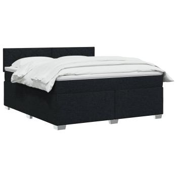 Boxspringbett mit Matratze Schwarz 180 x 200 cm Stoff
