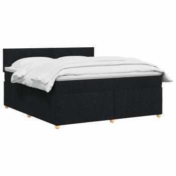 Boxspringbett mit Matratze Schwarz 180 x 200 cm Stoff