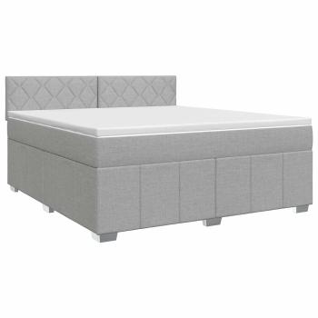 Boxspringbett mit Matratze Hellgrau 140 x 190 cm Stoff