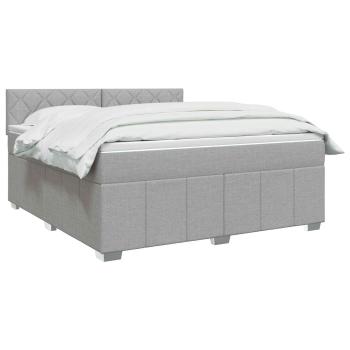 Boxspringbett mit Matratze Hellgrau 140 x 190 cm Stoff