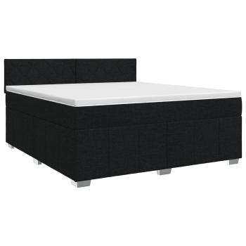 Boxspringbett mit Matratze Schwarz 180 x 200 cm Stoff