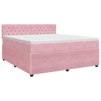 Boxspringbett mit Matratze mit Kopfteil Rosa 160 x 200 cm Samt
