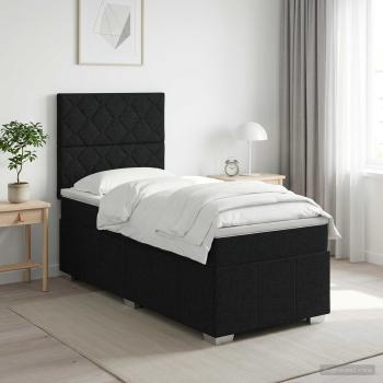 ARDEBO.de - Boxspringbett mit Matratze Schwarz 90 x 200 cm Stoff