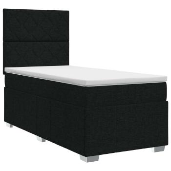 Boxspringbett mit Matratze Schwarz 90 x 200 cm Stoff
