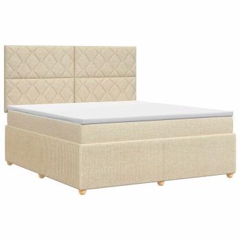 Boxspringbett mit Matratze Creme 160 x 200 cm Stoff