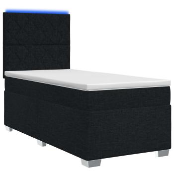 Boxspringbett mit Matratze Schwarz 90 x 200 cm Stoff