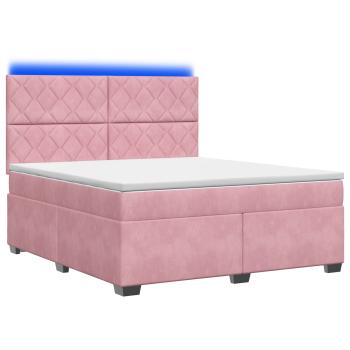 Boxspringbett mit Matratze mit Kopfteil Rosa 140 x 200 cm Samt