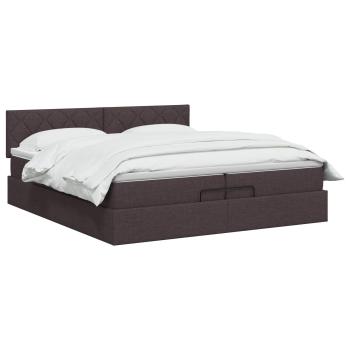 Ottoman-Bett mit Matratze und LED Dunkelbraun 200 x 200 cm