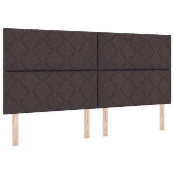 Ottoman Bett mit Matratze Dunkelbraun 200 x 200 cm Stoff