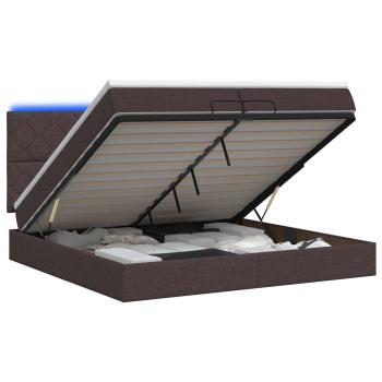Ottoman-Bett mit Matratze und LED Dunkelbraun 200 x 200 cm
