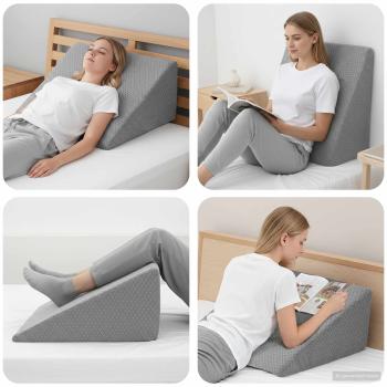 ARDEBO.de - Beinkissen 60 x 50 x 30 cm Weich Viscoschaum Grau