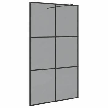 Walk-in Duschwand Schwarz 115 x 195 cm Gehärtetes Glas