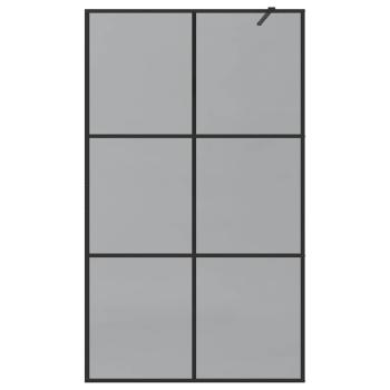 Walk-in Duschwand Schwarz 115 x 195 cm Gehärtetes Glas