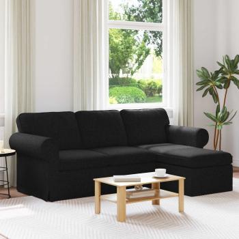 ARDEBO.de - Sofa Schwarz 215 x 138 x 80 cm Stoff