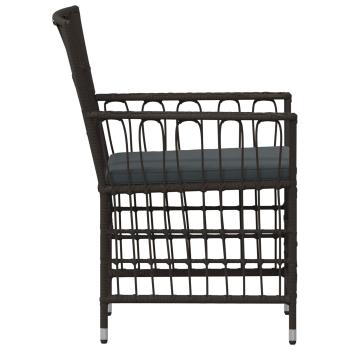 Gartenst?hle 2 stk. Schwarz PE Rattan, Stahl und Polyesterstoff