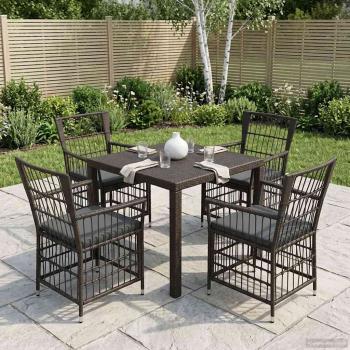 ARDEBO.de - Gartenst?hle 4 stk. Schwarz PE Rattan, Stahl und Polyesterstoff