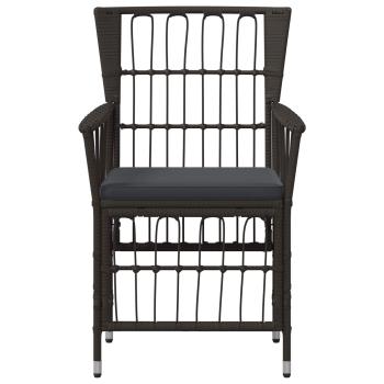 Gartenst?hle 4 stk. Schwarz PE Rattan, Stahl und Polyesterstoff